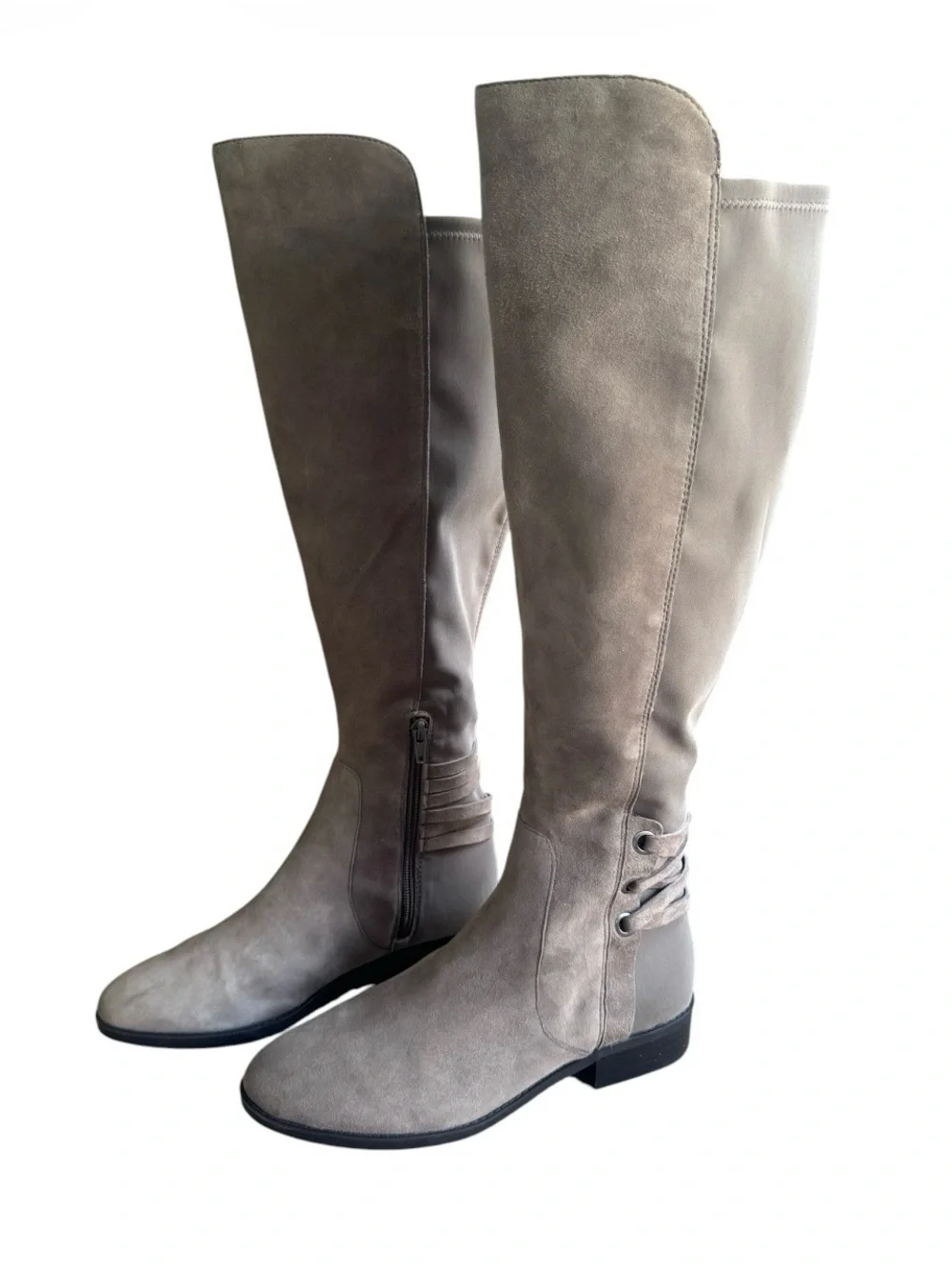 Vince Camuto Pauletta VC-Pauletta Knee High Boots Taupe Leather 7.5 W
